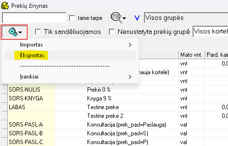 Centas prekių eksportas